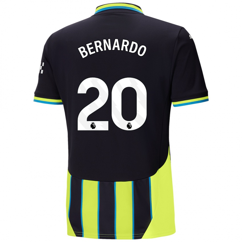 Kinder Bernardo Silva #20 Blaugelb Auswärtstrikot Trikot 2024/25 T-Shirt Belgien