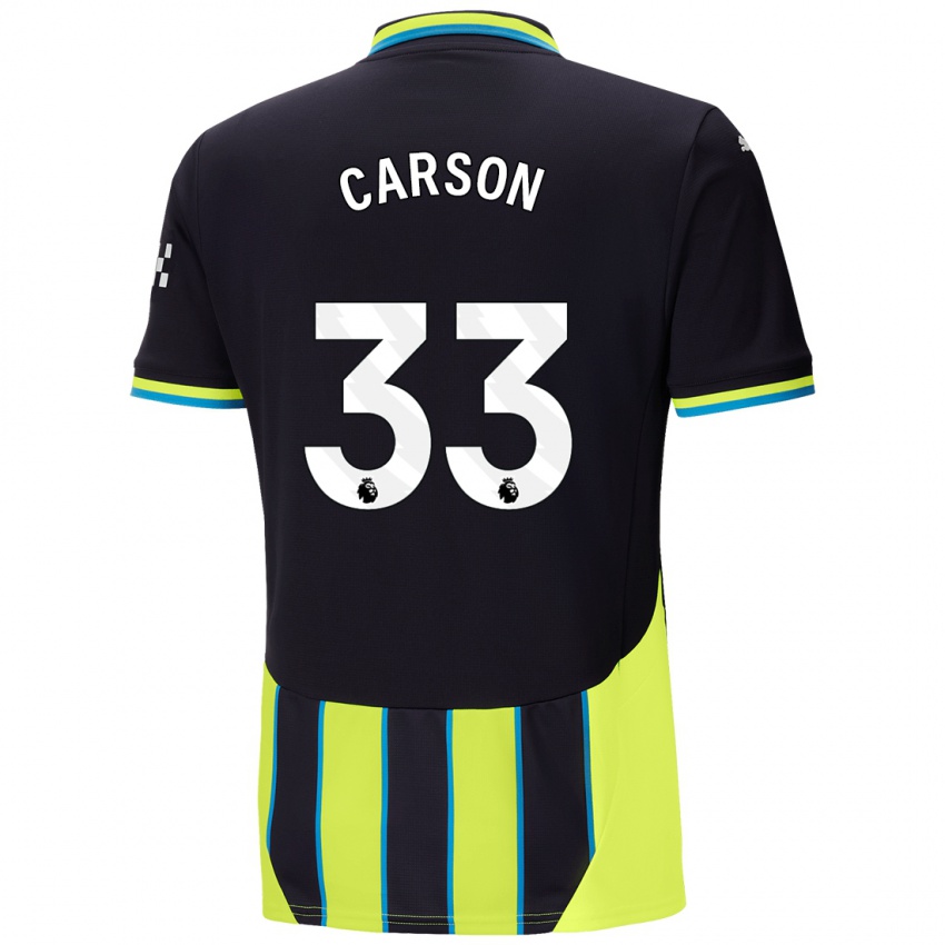 Kinder Scott Carson #33 Blaugelb Auswärtstrikot Trikot 2024/25 T-Shirt Belgien