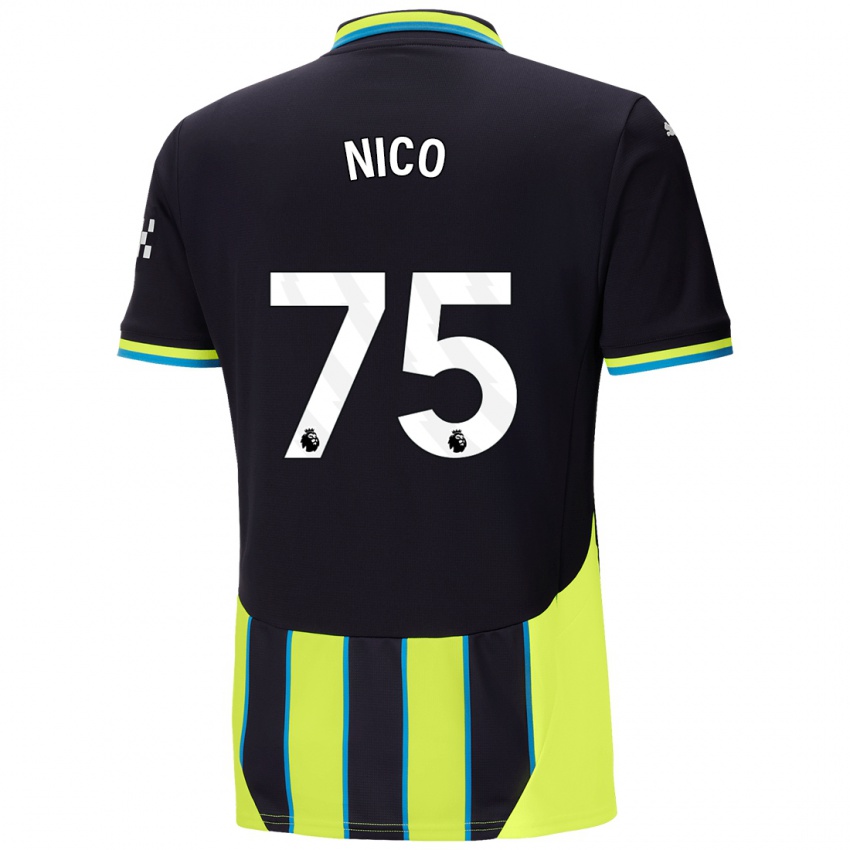 Kinder Nico O'reilly #75 Blaugelb Auswärtstrikot Trikot 2024/25 T-Shirt Belgien