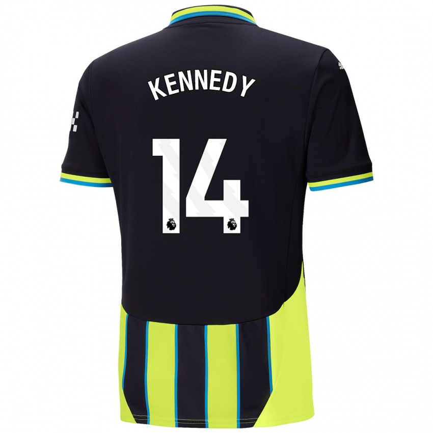 Kinder Alanna Kennedy #14 Blaugelb Auswärtstrikot Trikot 2024/25 T-Shirt Belgien