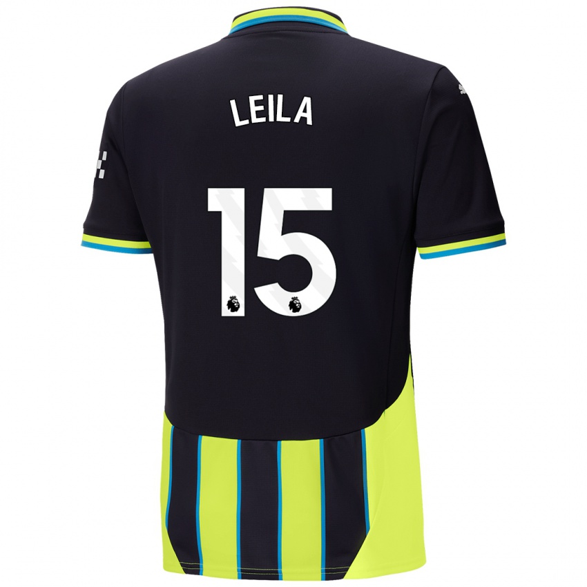 Kinder Leila Ouahabi #15 Blaugelb Auswärtstrikot Trikot 2024/25 T-Shirt Belgien