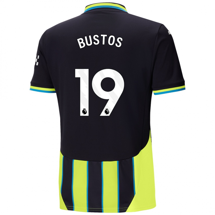 Kinder Nahuel Bustos #19 Blaugelb Auswärtstrikot Trikot 2024/25 T-Shirt Belgien