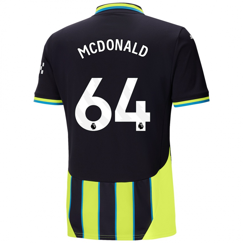 Kinder Rowan Mcdonald #64 Blaugelb Auswärtstrikot Trikot 2024/25 T-Shirt Belgien