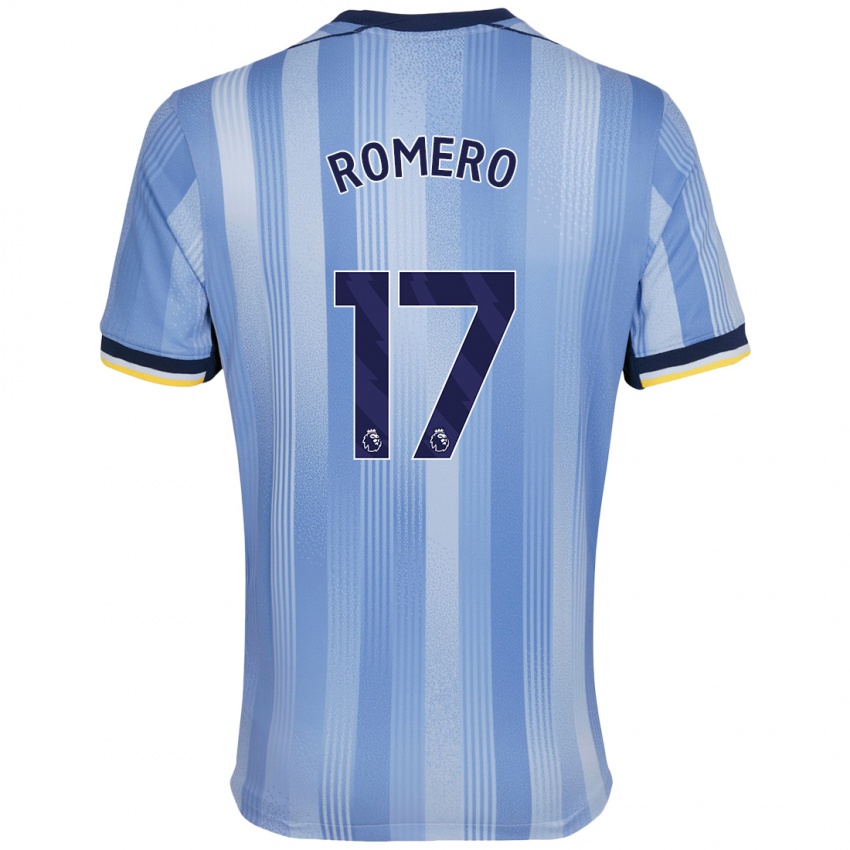 Kinderen Cristian Romero #17 Lichtblauw Uitshirt Uittenue 2024/25 T-Shirt België