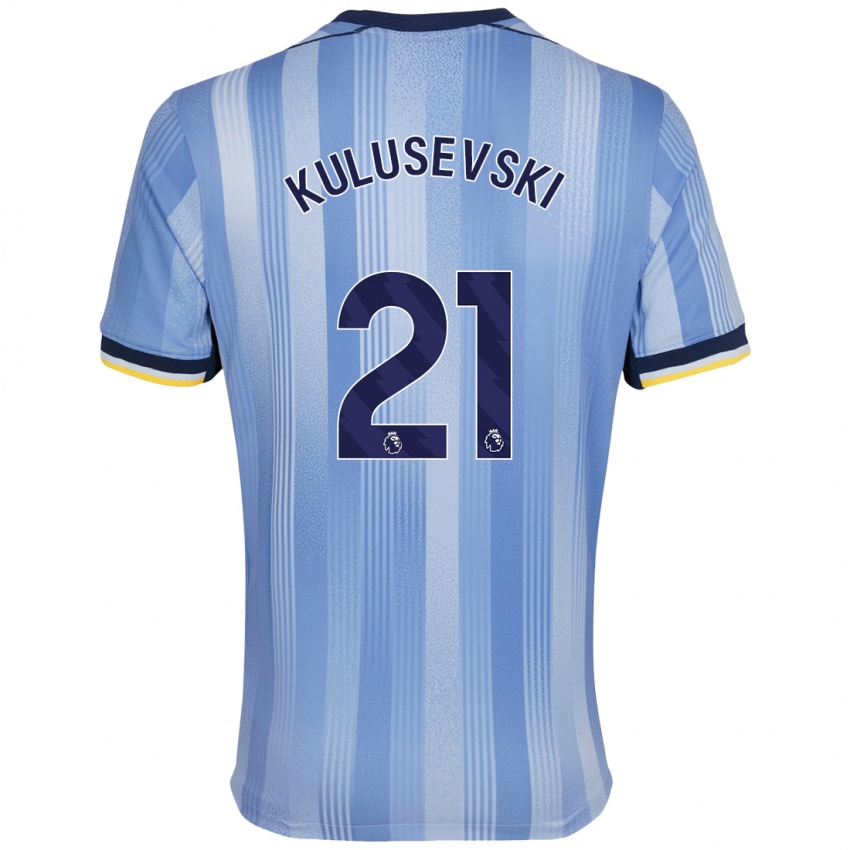 Kinderen Dejan Kulusevski #21 Lichtblauw Uitshirt Uittenue 2024/25 T-Shirt België