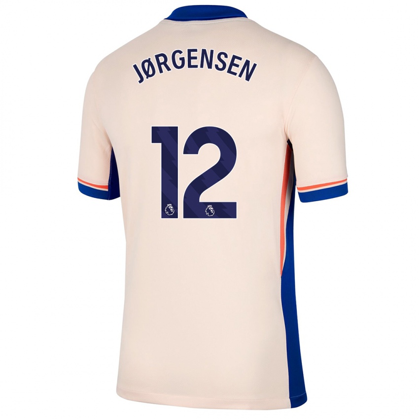 Enfant Maillot Filip Jørgensen #12 Beige Clair Tenues Extérieur 2024/25 T-Shirt Belgique