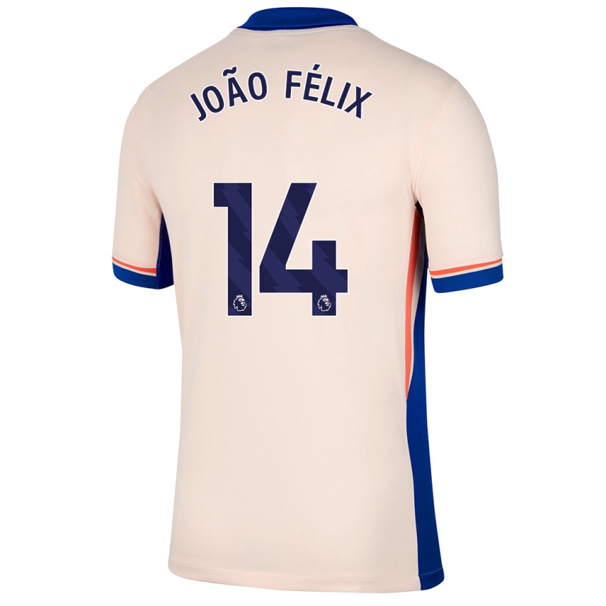 Enfant Maillot Joao Felix #14 Beige Clair Tenues Extérieur 2024/25 T-Shirt Belgique