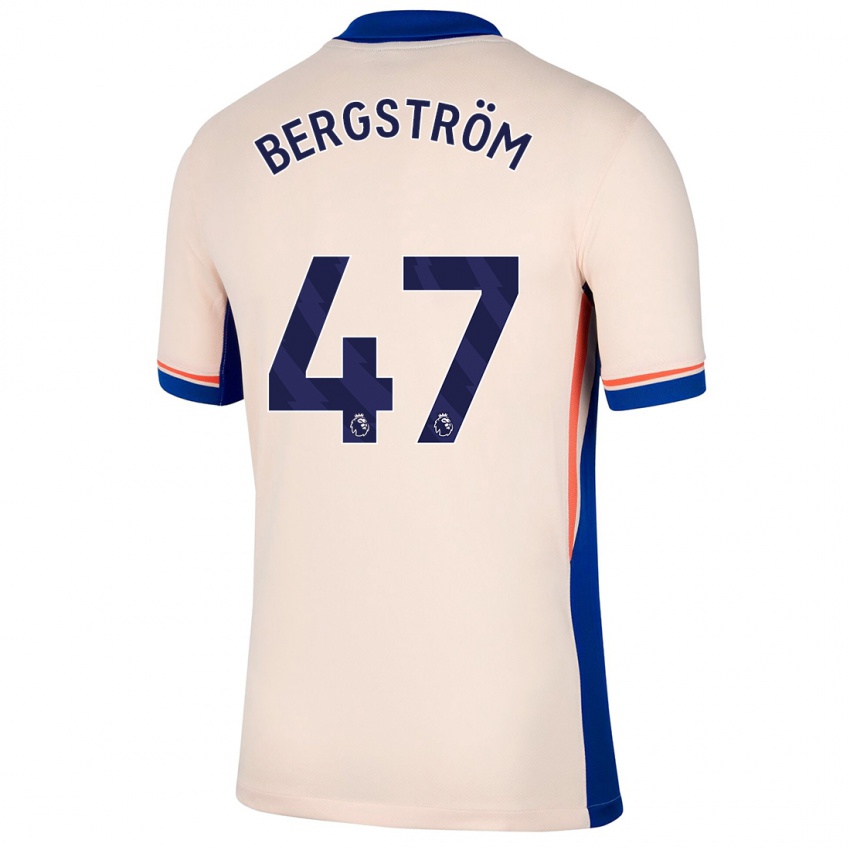 Enfant Maillot Lucas Bergström #47 Beige Clair Tenues Extérieur 2024/25 T-Shirt Belgique