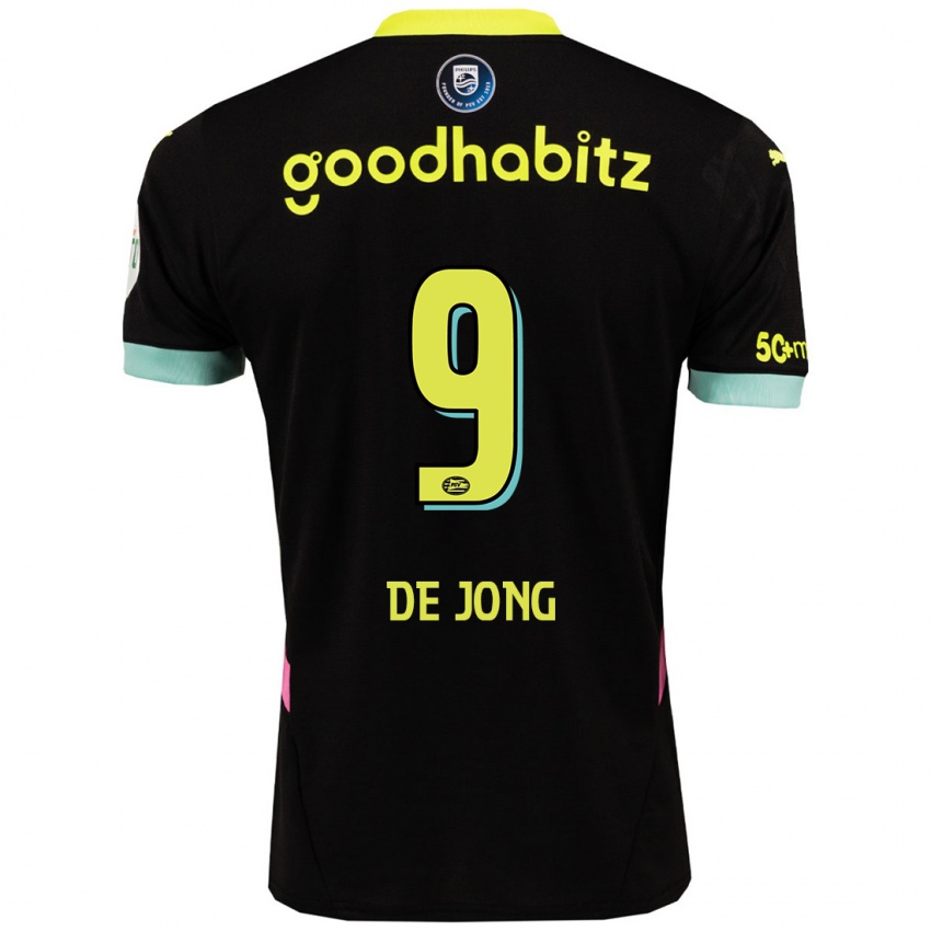 Enfant Maillot Luuk De Jong #9 Noir Jaune Tenues Extérieur 2024/25 T-Shirt Belgique