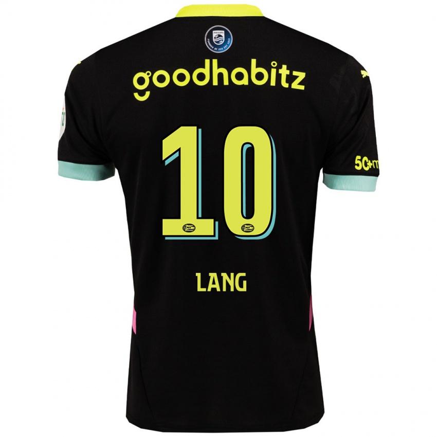 Kinder Noa Lang #10 Schwarz Gelb Auswärtstrikot Trikot 2024/25 T-Shirt Belgien