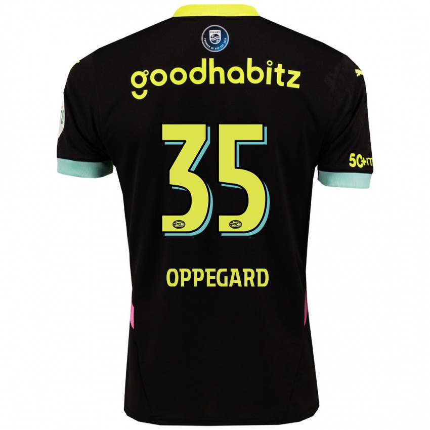 Kinder Fredrik Oppegard #35 Schwarz Gelb Auswärtstrikot Trikot 2024/25 T-Shirt Belgien