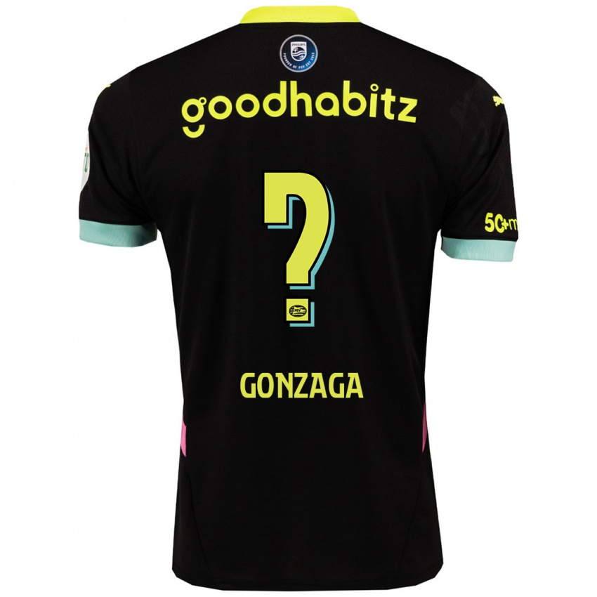 Enfant Maillot Jamal Gonzaga #0 Noir Jaune Tenues Extérieur 2024/25 T-Shirt Belgique