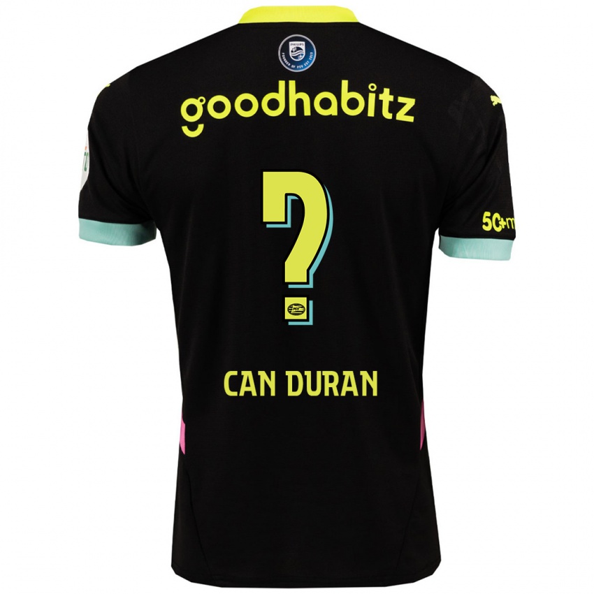 Kinder Emre Can Duran #0 Schwarz Gelb Auswärtstrikot Trikot 2024/25 T-Shirt Belgien