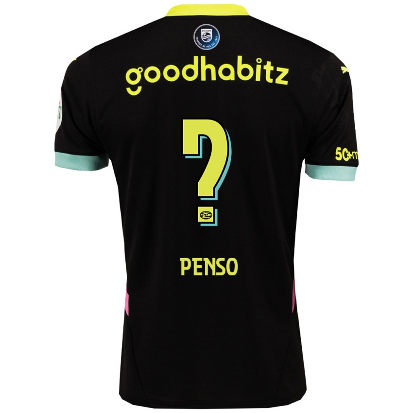 Kinder Kyano Penso #0 Schwarz Gelb Auswärtstrikot Trikot 2024/25 T-Shirt Belgien