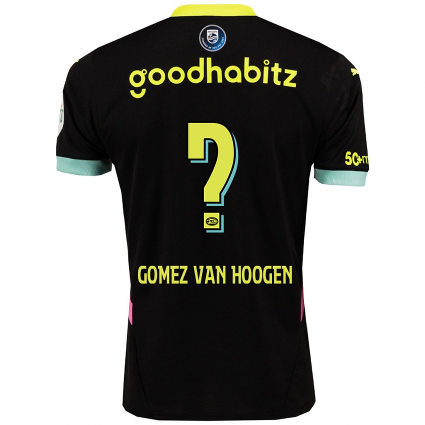 Kinder Samuel Gomez Van Hoogen #0 Schwarz Gelb Auswärtstrikot Trikot 2024/25 T-Shirt Belgien