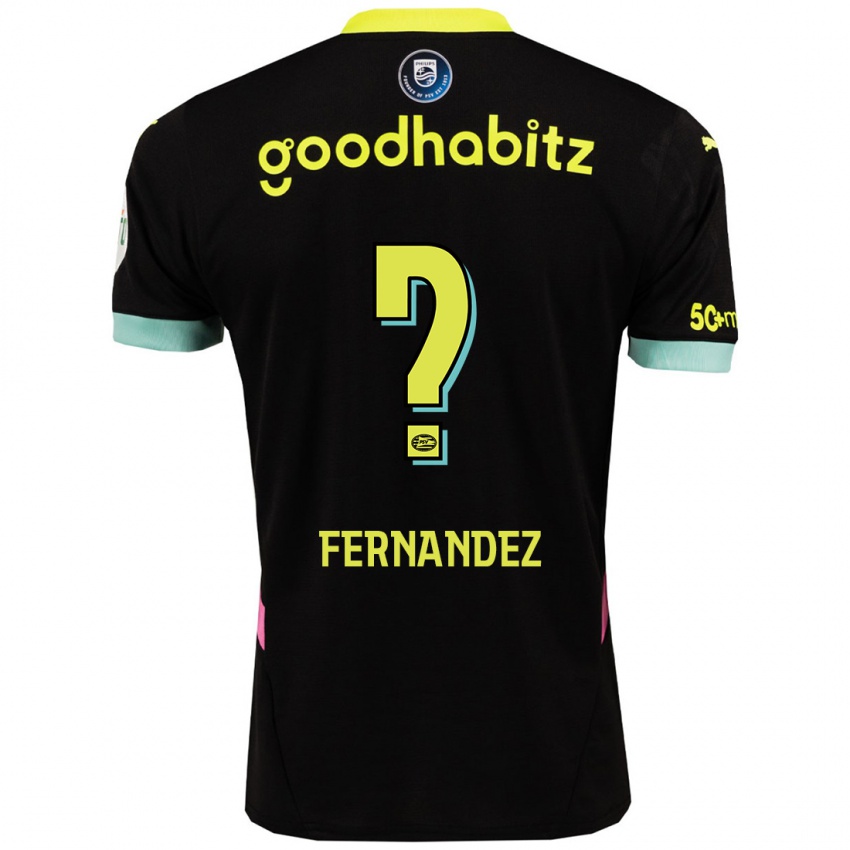 Kinder Noah Fernandez #0 Schwarz Gelb Auswärtstrikot Trikot 2024/25 T-Shirt Belgien