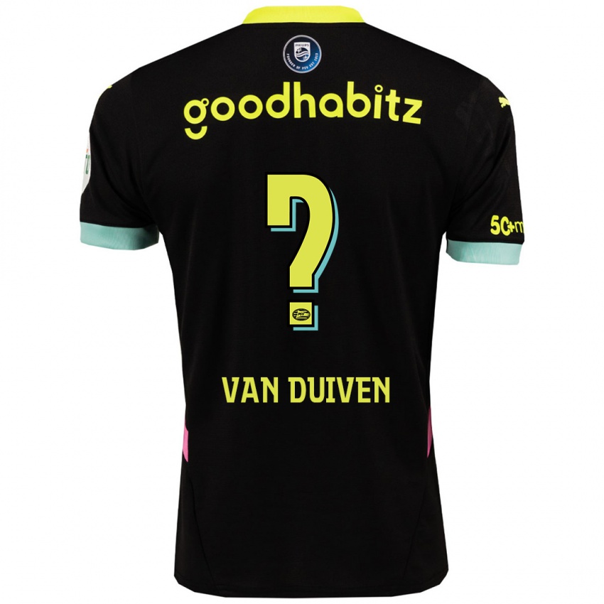 Kinder Robin Van Duiven #0 Schwarz Gelb Auswärtstrikot Trikot 2024/25 T-Shirt Belgien