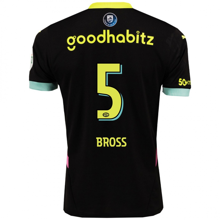 Kinder Melanie Bross #5 Schwarz Gelb Auswärtstrikot Trikot 2024/25 T-Shirt Belgien