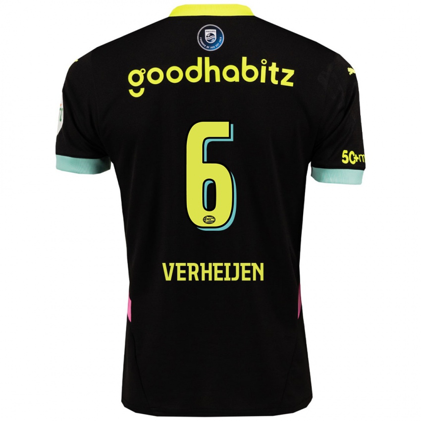 Kinder Janneke Verheijen #6 Schwarz Gelb Auswärtstrikot Trikot 2024/25 T-Shirt Belgien