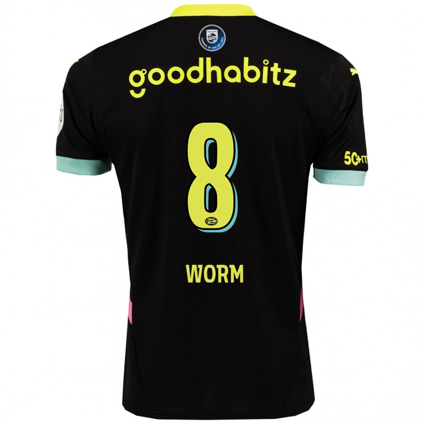 Kinder Siri Worm #8 Schwarz Gelb Auswärtstrikot Trikot 2024/25 T-Shirt Belgien