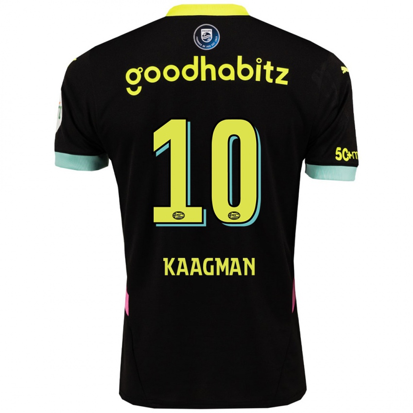 Kinder Inessa Kaagman #10 Schwarz Gelb Auswärtstrikot Trikot 2024/25 T-Shirt Belgien