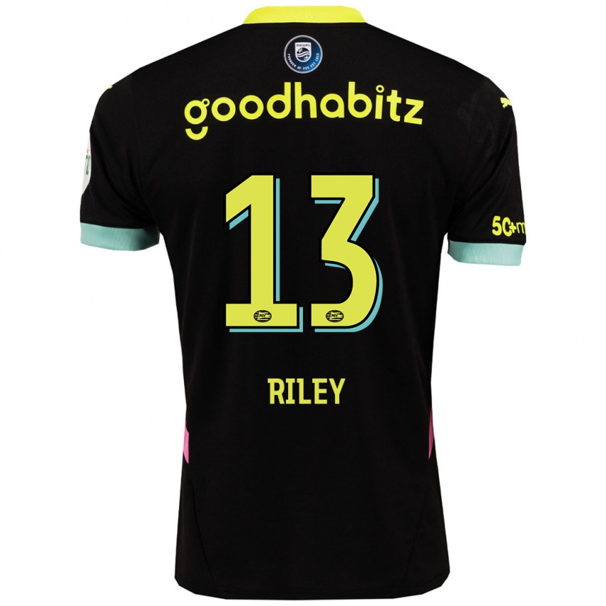 Kinder Indiah-Paige Riley #13 Schwarz Gelb Auswärtstrikot Trikot 2024/25 T-Shirt Belgien