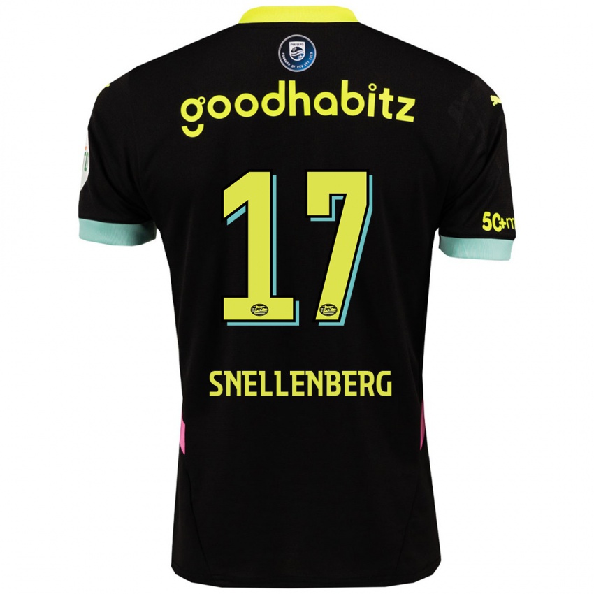 Kinder Maxime Snellenberg #17 Schwarz Gelb Auswärtstrikot Trikot 2024/25 T-Shirt Belgien