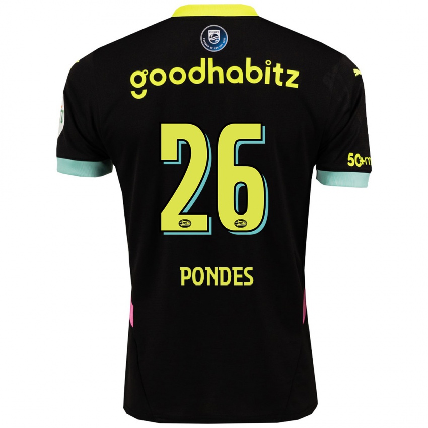 Kinder Moon Pondes #26 Schwarz Gelb Auswärtstrikot Trikot 2024/25 T-Shirt Belgien