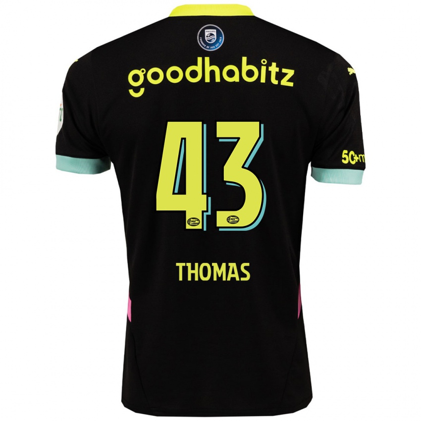 Kinder Kealyn Thomas #43 Schwarz Gelb Auswärtstrikot Trikot 2024/25 T-Shirt Belgien