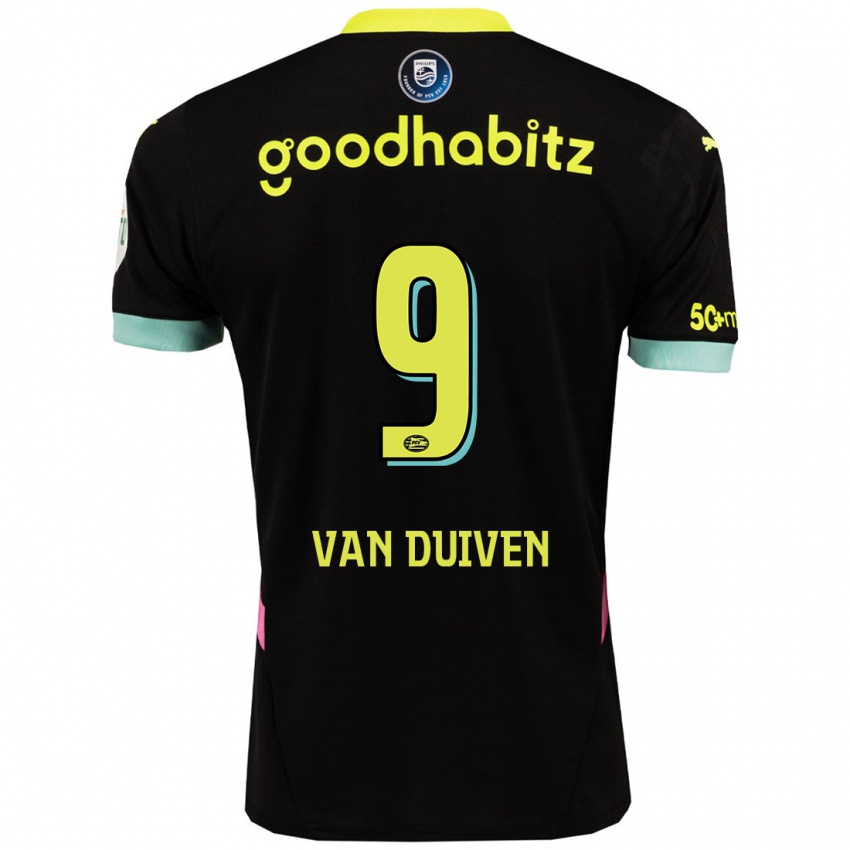 Enfant Maillot Jason Van Duiven #9 Noir Jaune Tenues Extérieur 2024/25 T-Shirt Belgique