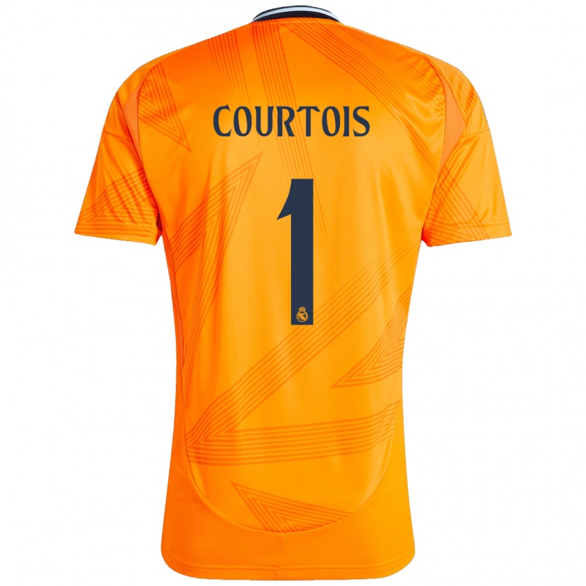 Enfant Maillot Thibaut Courtois #1 Orange Tenues Extérieur 2024/25 T-Shirt Belgique