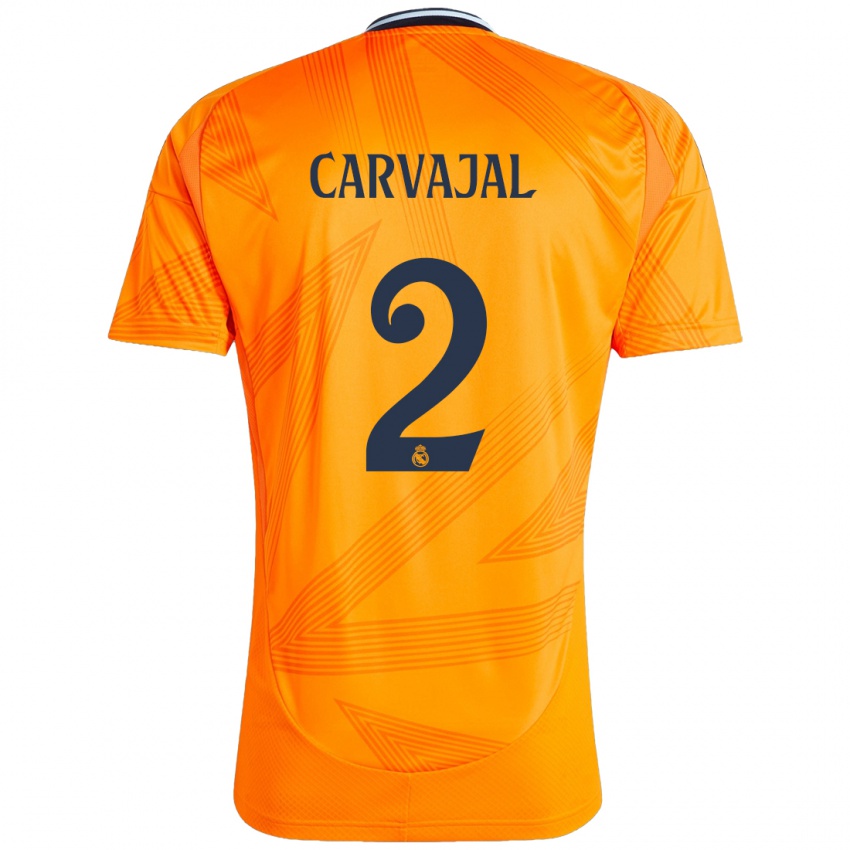 Kinderen Daniel Carvajal #2 Oranje Uitshirt Uittenue 2024/25 T-Shirt België