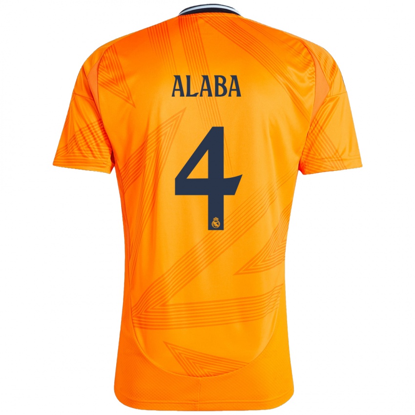 Kinder David Alaba #4 Orange Auswärtstrikot Trikot 2024/25 T-Shirt Belgien