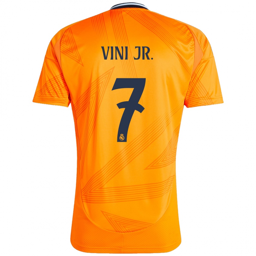 Enfant Maillot Vinicius Junior #7 Orange Tenues Extérieur 2024/25 T-Shirt Belgique