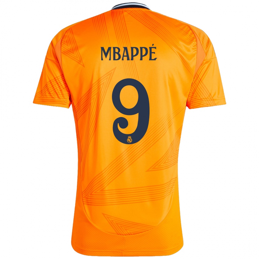 Enfant Maillot Kylian Mbappé #9 Orange Tenues Extérieur 2024/25 T-Shirt Belgique