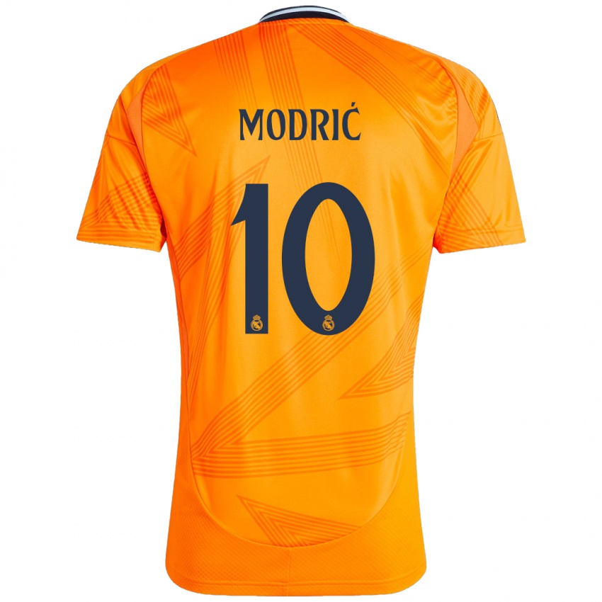 Kinderen Luka Modric #10 Oranje Uitshirt Uittenue 2024/25 T-Shirt België