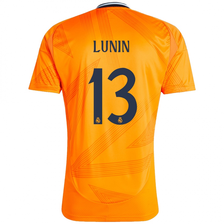 Kinderen Andriy Lunin #13 Oranje Uitshirt Uittenue 2024/25 T-Shirt België