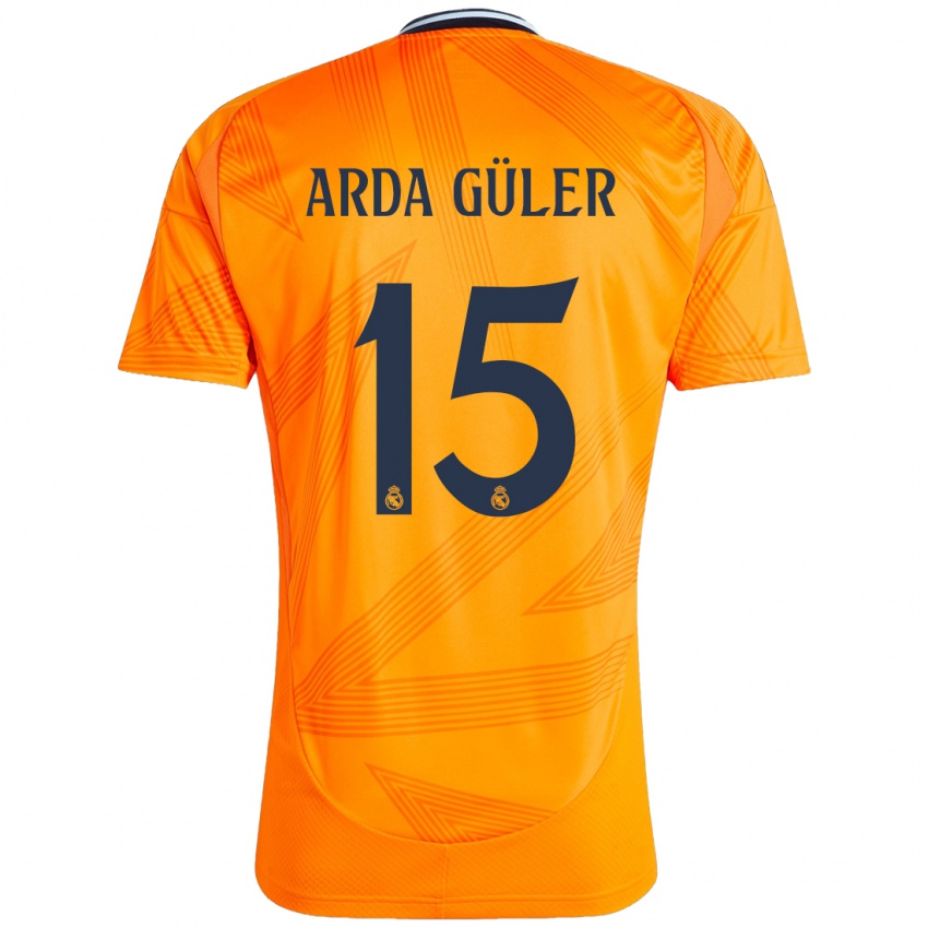 Kinderen Arda Güler #15 Oranje Uitshirt Uittenue 2024/25 T-Shirt België