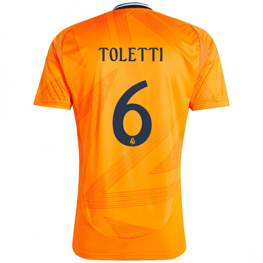 Kinderen Sandie Toletti #6 Oranje Uitshirt Uittenue 2024/25 T-Shirt België