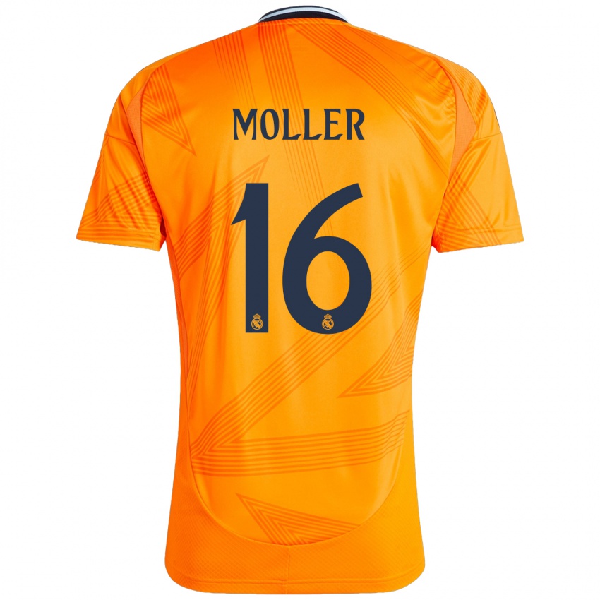 Kinder Caroline Moller #16 Orange Auswärtstrikot Trikot 2024/25 T-Shirt Belgien