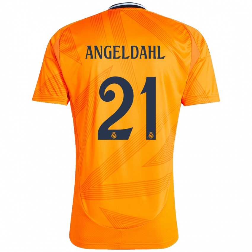 Kinder Filippa Angeldahl #21 Orange Auswärtstrikot Trikot 2024/25 T-Shirt Belgien