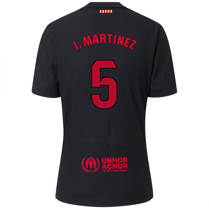 Enfant Maillot Iñigo Martínez #5 Noir Rouge Tenues Extérieur 2024/25 T-Shirt Belgique