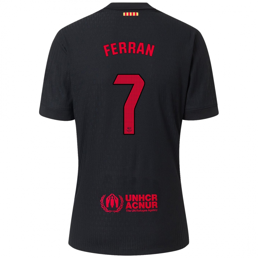 Enfant Maillot Ferran Torres #7 Noir Rouge Tenues Extérieur 2024/25 T-Shirt Belgique