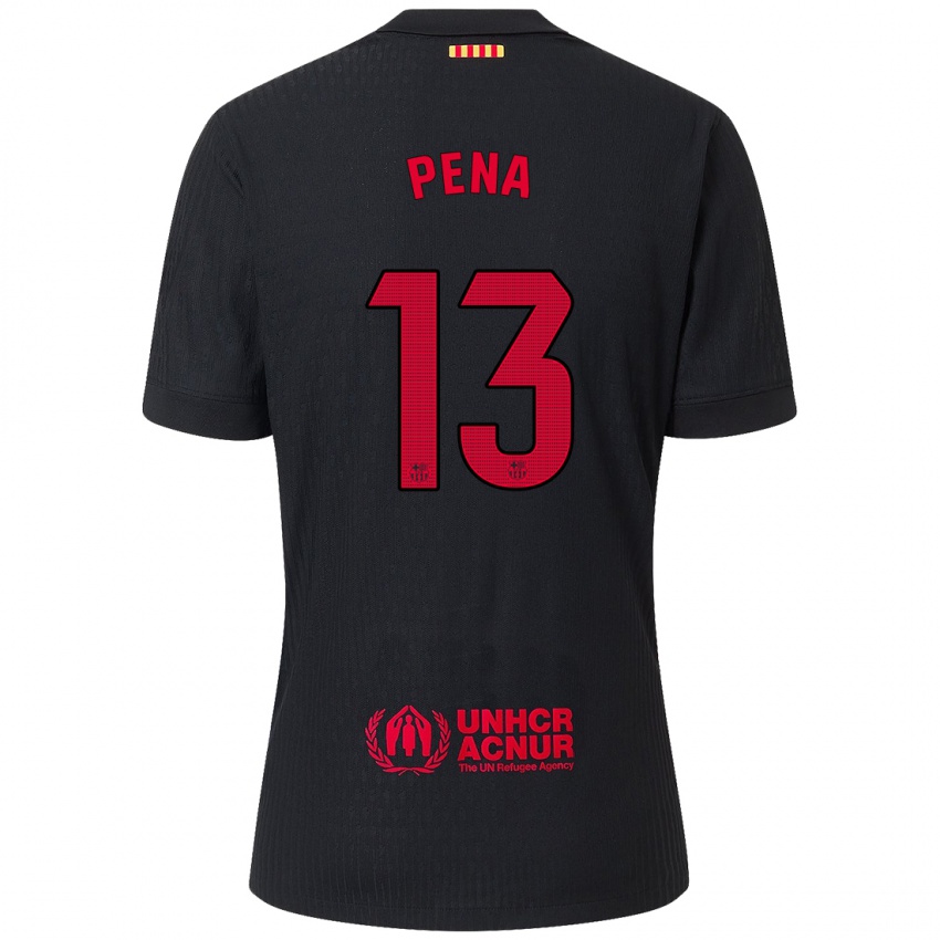 Enfant Maillot Inaki Pena #13 Noir Rouge Tenues Extérieur 2024/25 T-Shirt Belgique