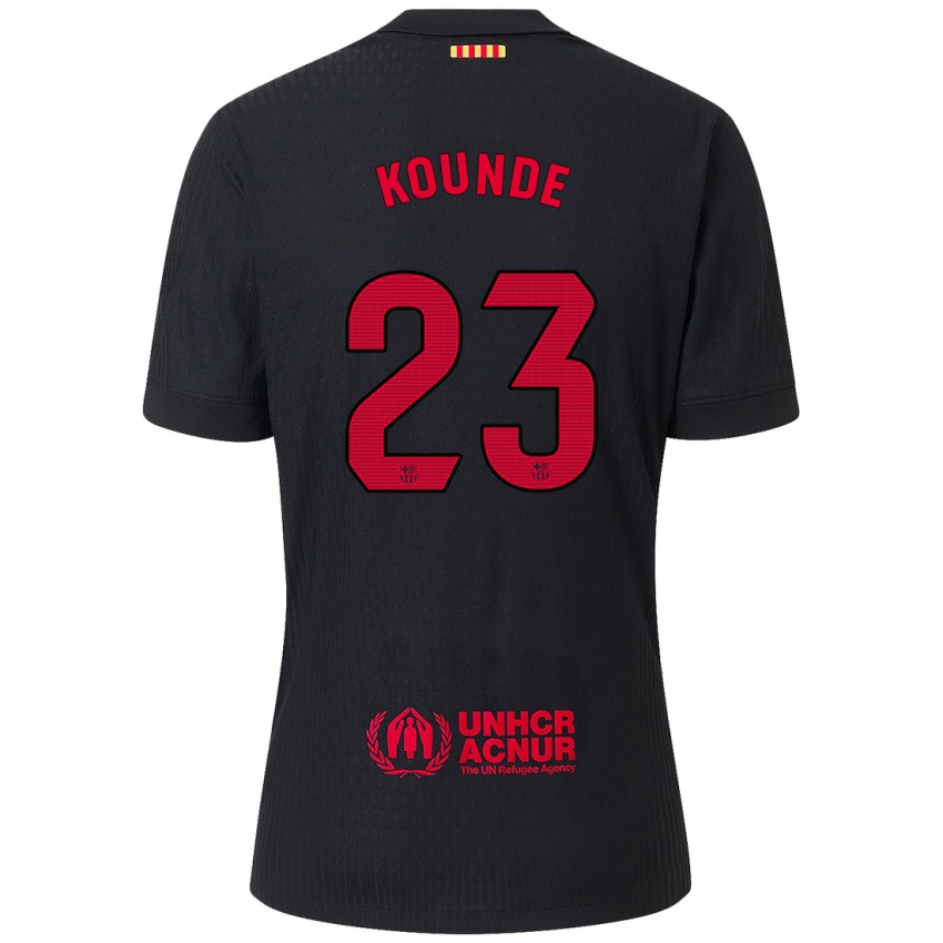 Enfant Maillot Jules Koundé #23 Noir Rouge Tenues Extérieur 2024/25 T-Shirt Belgique