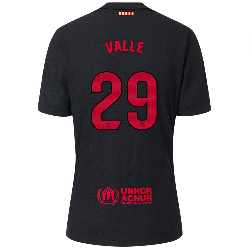 Enfant Maillot Álex Valle #29 Noir Rouge Tenues Extérieur 2024/25 T-Shirt Belgique