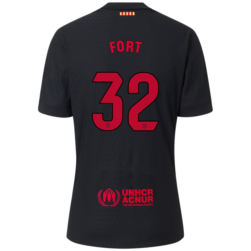 Enfant Maillot Héctor Fort #32 Noir Rouge Tenues Extérieur 2024/25 T-Shirt Belgique