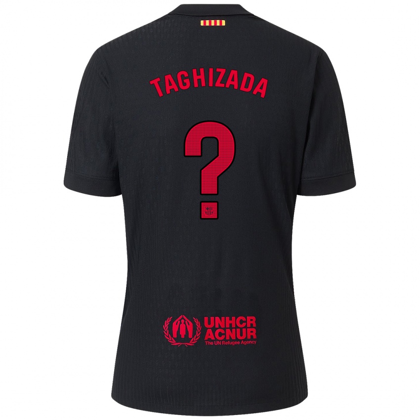 Enfant Maillot Eldar Taghizada #0 Noir Rouge Tenues Extérieur 2024/25 T-Shirt Belgique