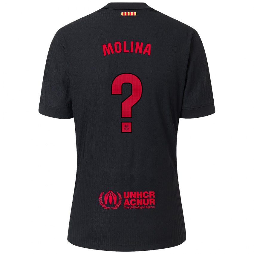 Enfant Maillot Jan Molina #0 Noir Rouge Tenues Extérieur 2024/25 T-Shirt Belgique