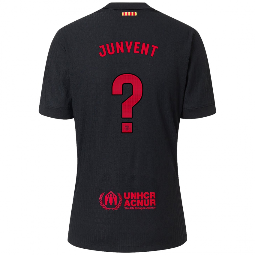 Enfant Maillot Quim Junyent #0 Noir Rouge Tenues Extérieur 2024/25 T-Shirt Belgique